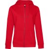 B&C Mikina QUEEN Zipped Hood s kapucí a zipem, dámská COT01W03Q00402-red M Červená