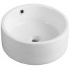 Aqualine Keramika - Umývadlo na dosku, priemer 42 cm, bez otvoru na batériu, biela 49414