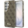 Guess PU 4G Script Metal Logo Magnetic Zadní Kryt pro Samsung Galaxy S26 Ultra Brown