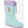 Detské gumové čižmy COQUI RAINY COLLAR FUR Lt. mint/Lt. lila hero 26