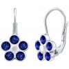 Silvego Strieborné náušnice NEZÁBUDKY so syntetickým modrým zafírom SILVEGO70611B
