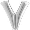 Nafukovací balónik písmeno V strieborné 102 cm - Grabo