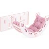 PLUSH NEST PLUSH NEST Drevené hojdacie lehátko Mini 4v1 so šmykľavkou, lezeckou stenou a vankúšom (ružový zamat, biela)