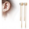 Steel Edge Dlhé visiace náusnice 3448 Farba: Rose gold