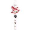 Vianočná dekorácia na zavesenie - hojdací koník červený so šiškou