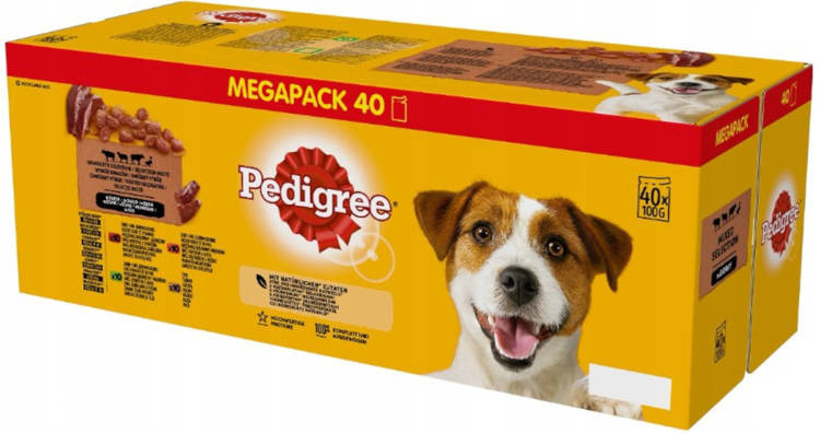 Pedigree Adult v omáčke kuracie hovädzie morčacie jahňacie so zeleninou 40 x 100 g