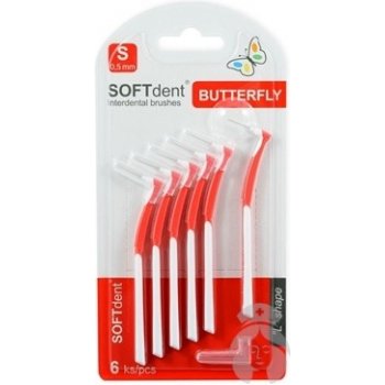 SOFTdent Butterfly mezizub. kartáček zahnutý S 6 ks