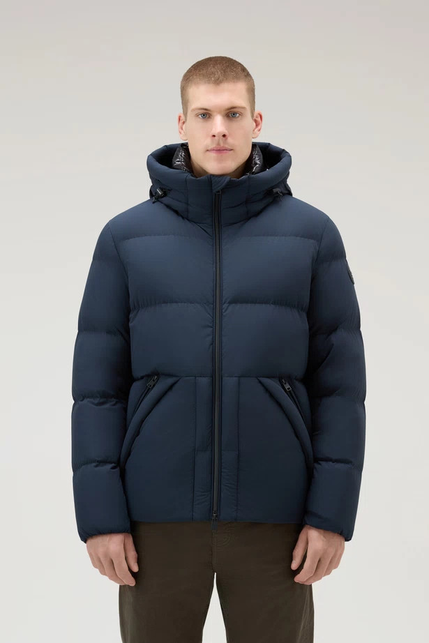 Woolrich bunda SIERRA SUPREME DOWN jacket modrá