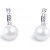 Tiniana Stříbrné naušnice s pravou perlou Freja
