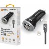 ALIGATOR 3.4A, 2xUSB, smart IC, čierna, USB kábel pre iPhone / iPad