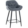 Barová stolička Gibson látka, sivá