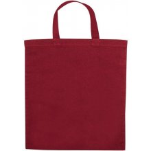 Bavlnená taška OEKO TEX s krátkymi ušami, 140 g/m², červená bordová