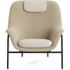 Normann Copenhagen Kreslo Drape Lounge Chair High W. Headres Black Steel – béžové/čierna oceľ
