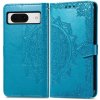 Peňaženkové puzdro Embossing Pattern Mandala Flower modré – Google Pixel 8 Pro