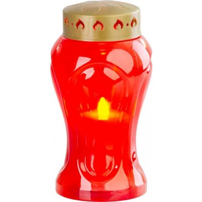 Kahanec MagicHome TG-26, s LED sviečkou, na hrob, červený, 17 cm, (súčasť balenia 2xAA)
