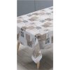 Obrus PVC 212A, metráž, 20 m x 140 cm, florálny vzor hnedo-sivý, IMPOL TRADE