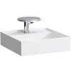 LAUFEN Kartell závesné umývadielko s otvorom, bez prepadu, so skrytým odpadom, 460 x 460 mm, biela, H8183310001111