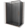 Mexen Velar, sprchový kút s posuvnými dverami 150 x 75 cm, 8mm šedé sklo, medená matná, 871-150-075-41-65
