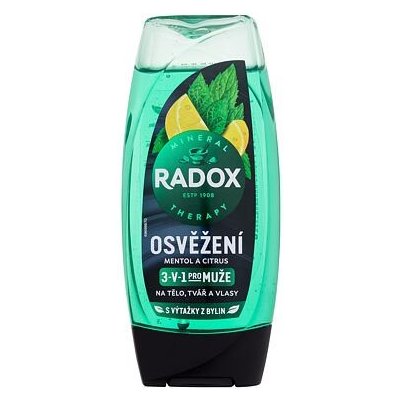 Radox Refreshment Menthol And Citrus 3-in-1 Shower Gel osvěžující sprchový gel 225 ml pro muže