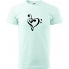 Husľový kľúč srdce - Klasické pánske tričko vyššej gramáže - S ( Frost )