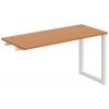 Pracovný stôl UNI O, k pozdĺ. reťazeniu, 140x75,5x60 cm, jelša/biela