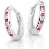 Cutie Jewellery Detské náušnice z bieleho zlata krúžky C3342B-Ruby Dark
