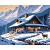 Diamantový obraz Chatka v horách zima