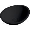 CERANO - Umývadlo z liateho mramoru Zara - na dosku - čierna matná - 42x34 cm