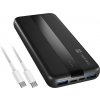 Power banka Natec TREVI SLIM Q V2 10000mAh, 2X USB-A 18W, 1X USB-C 20W, USB-C - USB0-C kabel, černá