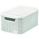 CURVER úložný box RATTAN S, 29,1 x 19,8 x 14,2 cm, biely, 03617-885