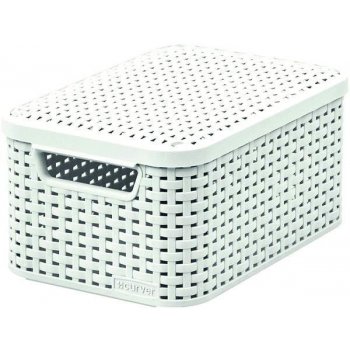 CURVER úložný box RATTAN S, 29,1 x 19,8 x 14,2 cm, biely, 03617-885