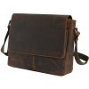 Hnedá pánska kožená taška A4 strednej veľkosti