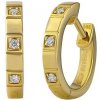 Diamantové náušnice kruhy Tanya ze žlutého zlata s diamanty 0,04 ct ⌀13 mm