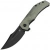 Tenable Knives Orion Blackwash 14C28N, Green Micarta B1089A3