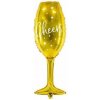 PartyDeco Fóliový balón Pohár so šampanským zlatý