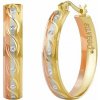 Silvego Zlaté náušnice kruhy Memfis zo žltého zlata pozlátené ružovým a bielym zlatom - 22 mm FAB036EGYWR