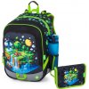 BAGMASTER BATOH ALFA 26 B SET 3-dielny (Školský set ALFA 26 B kockový svet 2-dielny )