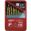 DEDRA-EXIM 19-diel. súprava vrtákov do kovu HSS + kobalt + TiN, 135° WITS19