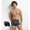 DIM COTTON STRETCH BOXER 3x - Pánske boxerky 3 ks - DI006596/3 čierna - sivá M