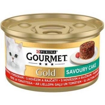 Gourmet GOLD Savoury Cake s hovädzinou a rajčinami 12 x 85 g