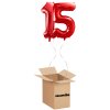 HeliumKing Balónový box - Narodeninové číslo 15 červený 86 cm