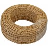 Retro kábel špirálový, vodič s textilným obalom 2x0.75mm², zlatý