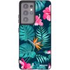 Picasee silikónový čierny obal pre Samsung Galaxy S21 Ultra 5G G998B - Pink Monstera