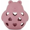 PETITE&MARS Hračka silikónová s hrkálkou Bear Basil Dusty Rose