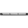 LANBERG 24PORTOVÝ PATCH PANEL 1U S ORGANIZÉREM PRO KEYSTONE MODULY ČERNÝ