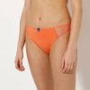 4 jednofarebných midi nohavičiek Tropea zn. Confidence Lingerie® z pružnej bavlny a čipky modrá+koralová 040 Blancheporte