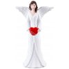 Soška Anjel biely s červeným srdcom dole 22,5cm
