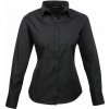 PREMIER PR 300 / Dámska popelínová košeľa s dlhým rukávom - black L