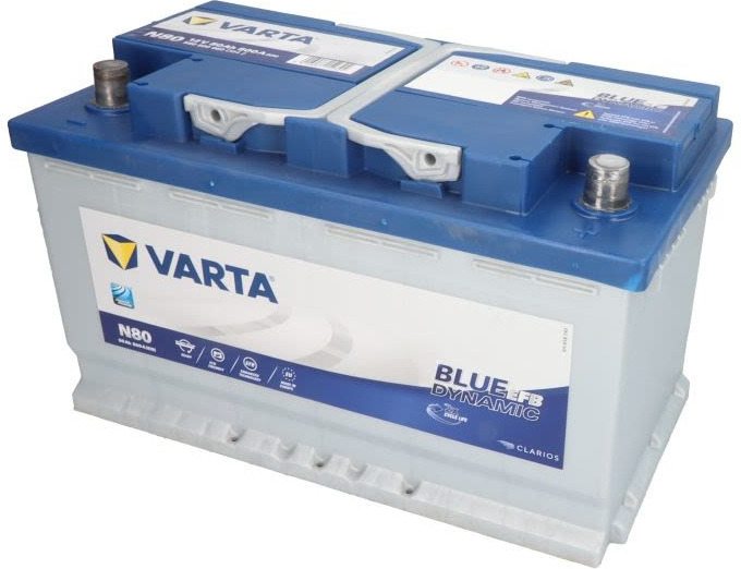  Varta 580500080D842 Bleu Dynamic EFB N80 Batterie, 80