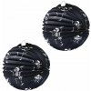 RAPPA Lampion Halloween kulatý, kostlivci, 25 cm, 2 ks 8595596330416